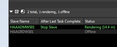 show the deadline slave list with both slaves offline