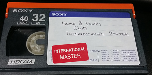 Top of the tape for a Home and Away Interational Master